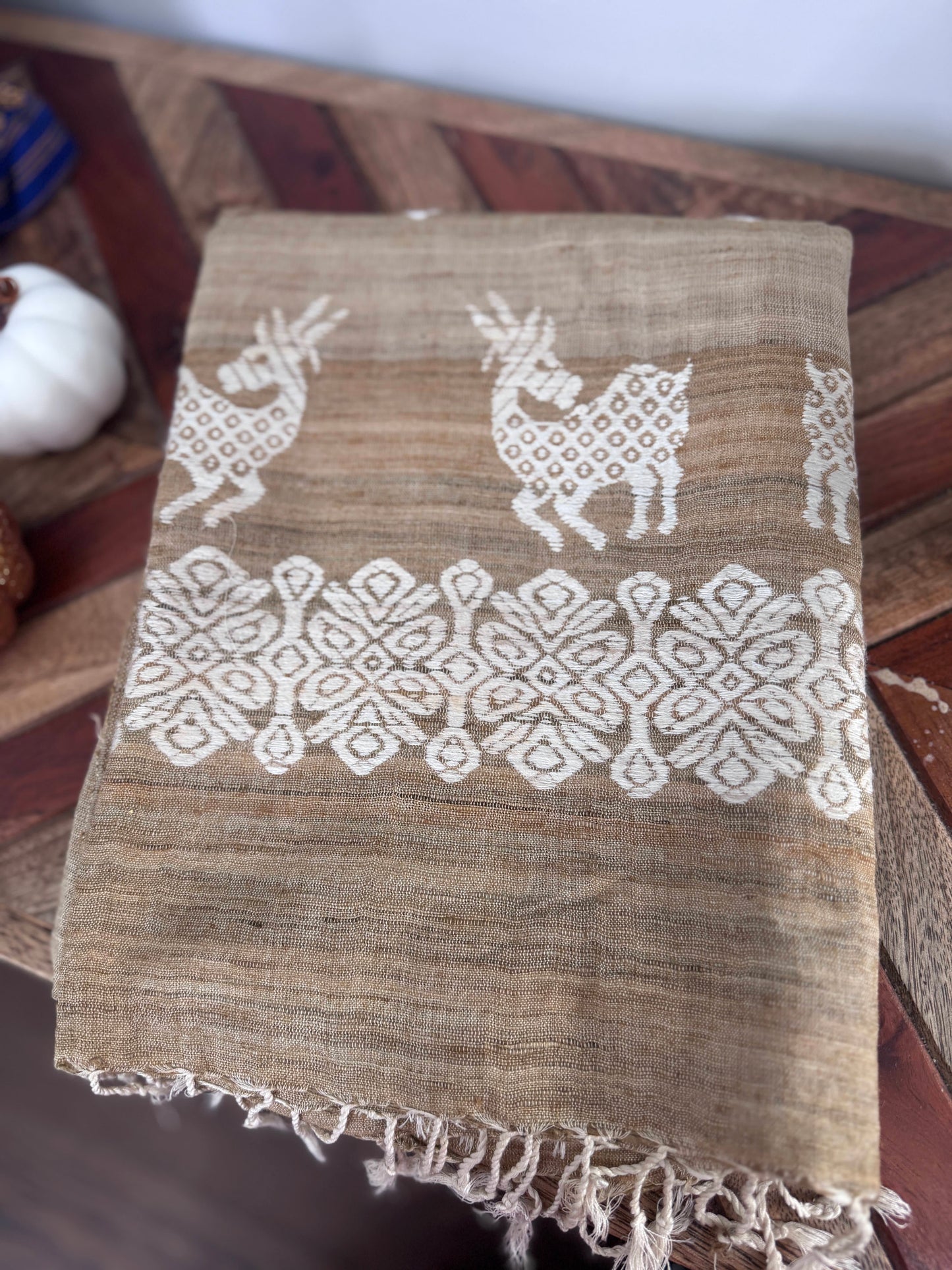 Eri Silk neutral scarf