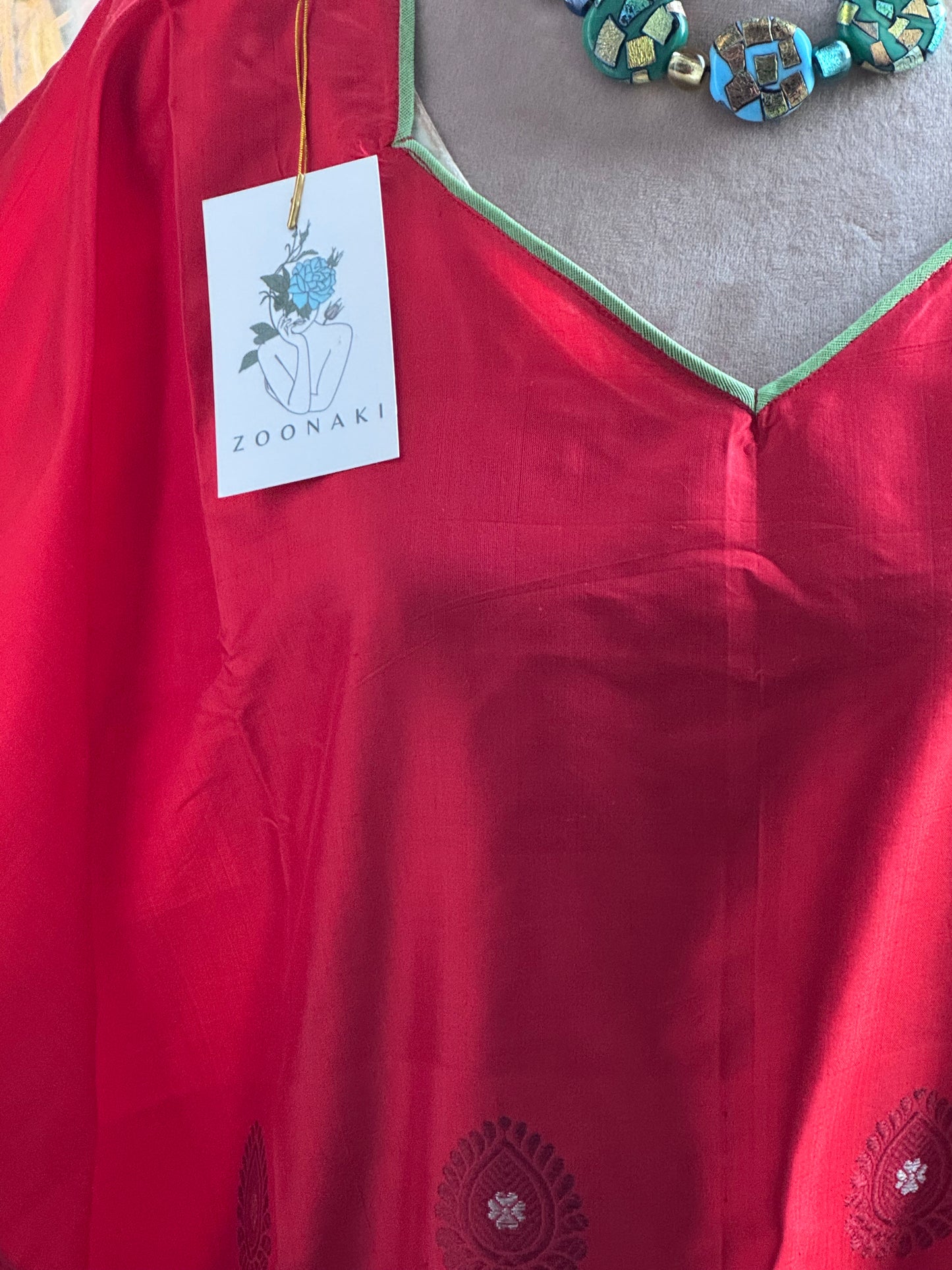 Assam Silk Red Kaftan