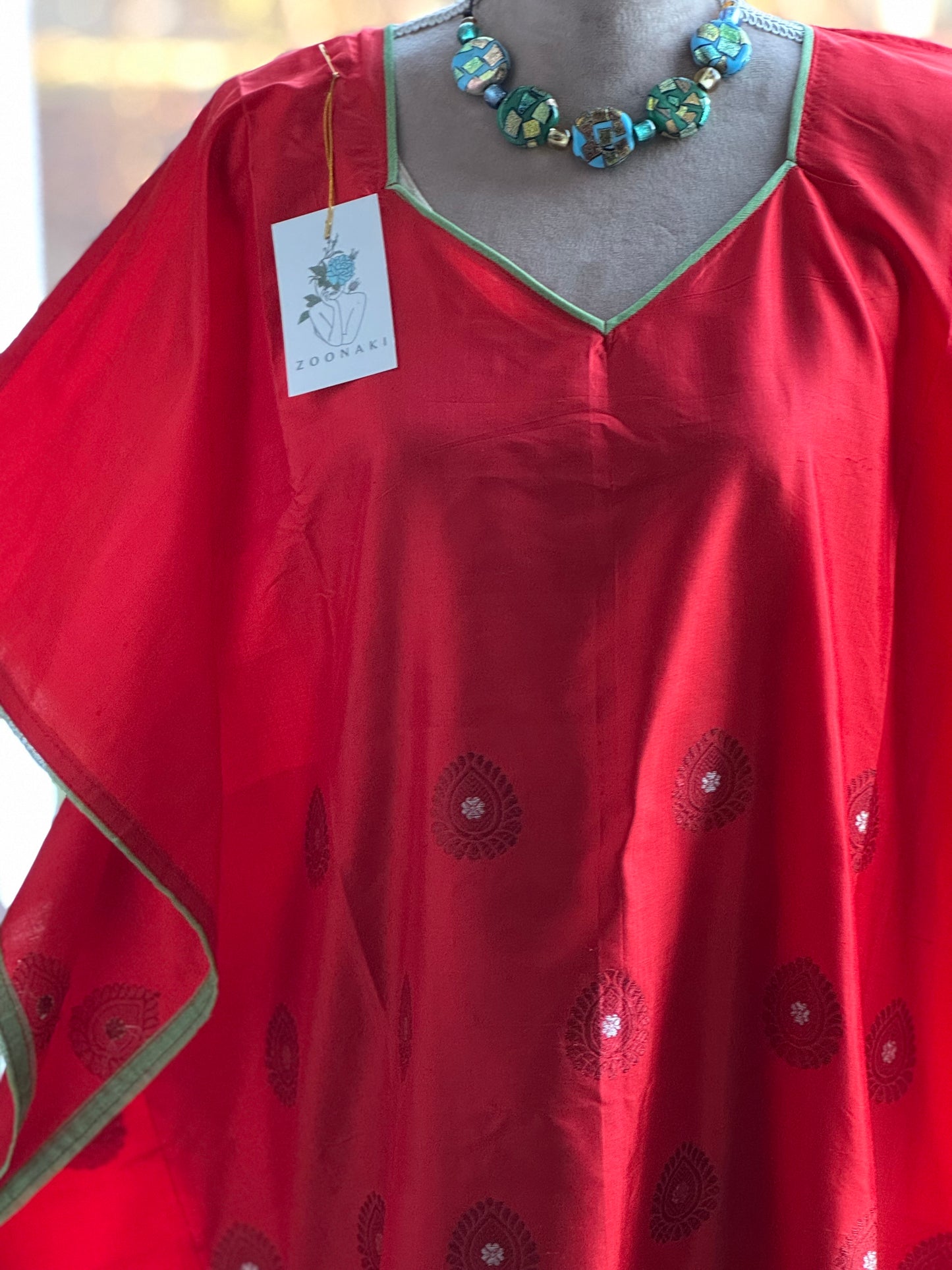 Assam Silk Red Kaftan
