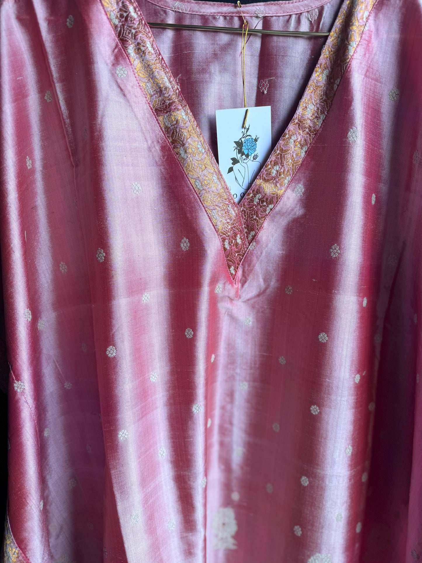 Silk peach kaftan