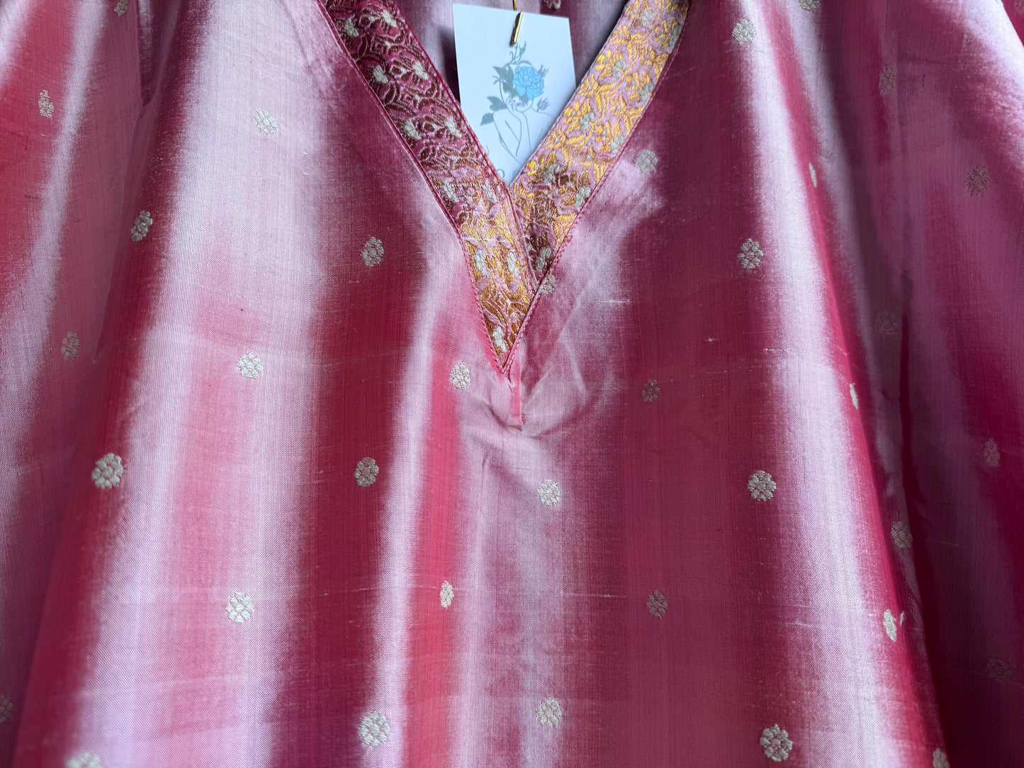 Silk peach kaftan