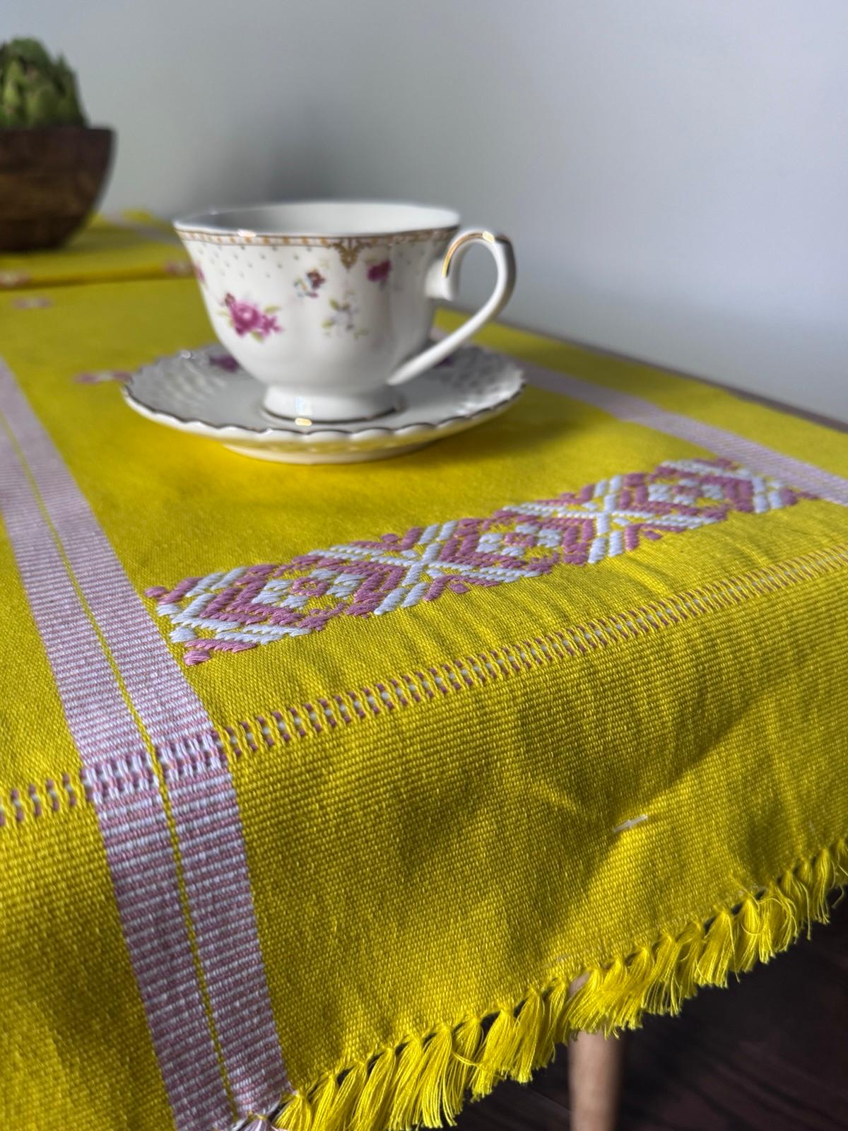 Yellow Handwoven table runner