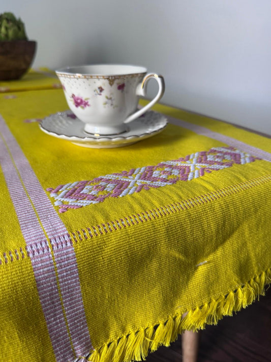 Yellow Handwoven table runner