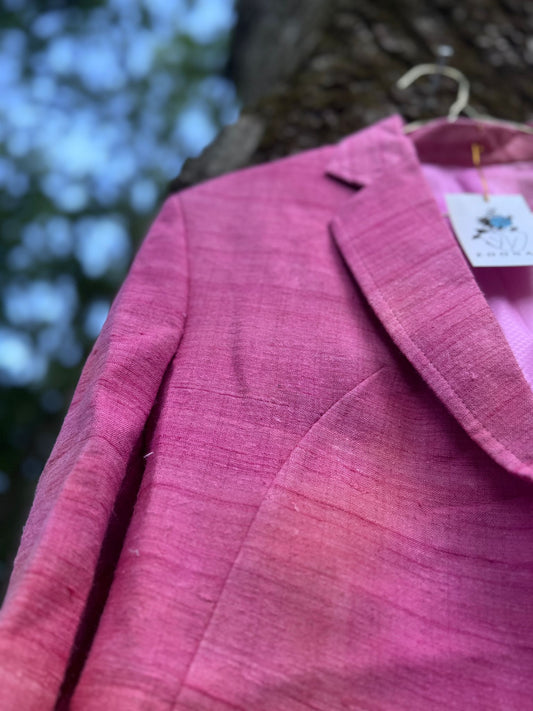 Beetroot Dyed Eri silk coat/Jacket